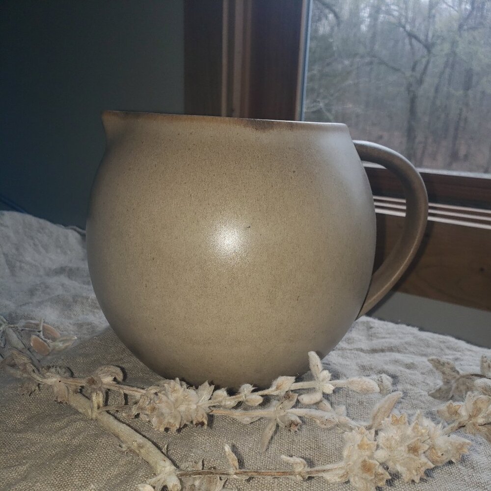 Crown & Ivy Home Stoneware Pitcher Indigo Desert - Sand Matte NWT - Picture 3 of 8
